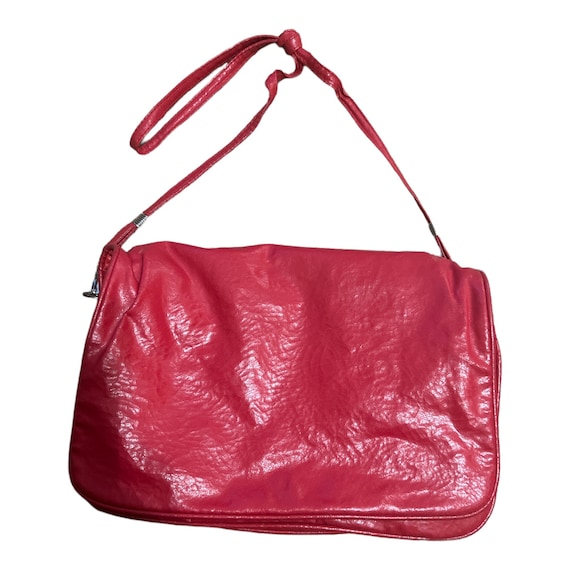 Vintage 1980’s Red Clutch with Detachable Strap - image 1