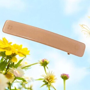 1980’s Vintate French Hair Clip in Pearlescent Pink by Chic & Mode Paris, Deadstock, Vintage French Bar Barrette , Minimalist