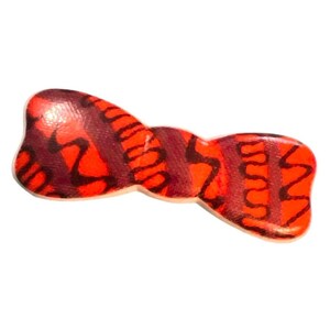 Sweet 1980’s Vintage Mod Style French Bow Barrette, Red Hair Bow, 2”