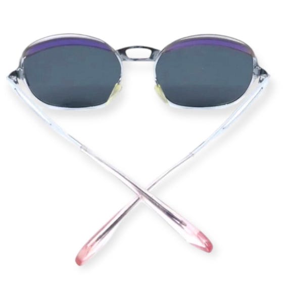 Vintage 1970s Viennaline Steel Sunglasses with Purple Brows, Made in Austria 1970 main image 2