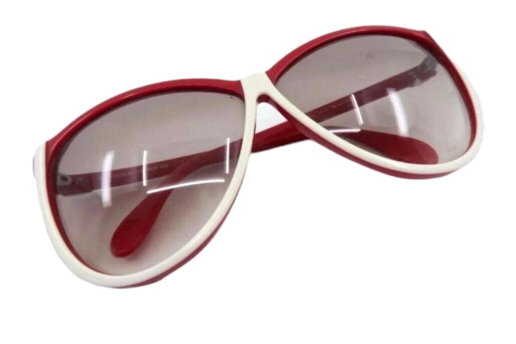 1970’s Silhouette Oversized Sunglasses Color Block Black White, Made in Austria Vintage 1970s Silhouette Sunglasses Colorblock Red Black  main image 3