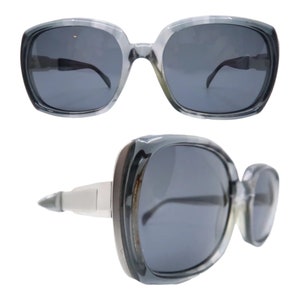 1970s METZLER Oversized Sunglasses in Gray,  Model 498, Made in Germany, Unisex