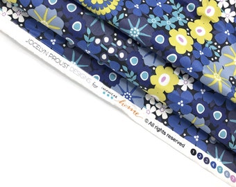 LAMINATED Cotton » Blue Floral » Blue Print Fabric | Oil Cloth By The Yard |  Yardage | Eco-Friendly Fabric