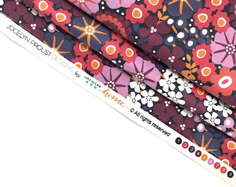 LAMINATED Cotton » Floral | Red Floral | Oil Cloth By The 1/2 Yard |  Yardage | Eco-Friendly Fabric