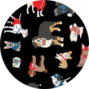 Dog Fabric » 100% Cotton » Dog Print Fabric | Fabric by the 1/2 Yard | Quilting Fabric | Yardage | Apparel Fabric