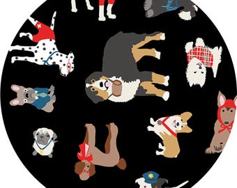 Dog Fabric » 100% Cotton » Dog Print Fabric | Fabric by the 1/2 Yard | Quilting Fabric | Yardage | Apparel Fabric