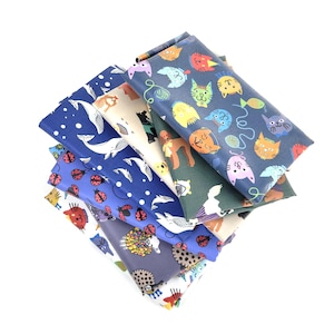 LAMINATED Cotton » Animal Fabric » 1/2 Yard - Cats, Dogs, Whale, Lady Bug, Sheep Prints | Oil Cloth | Yardage | Eco-Friendly Fabric