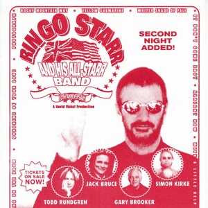 Ringo Starr and his All-Starr Band Promotional Concert Flyer