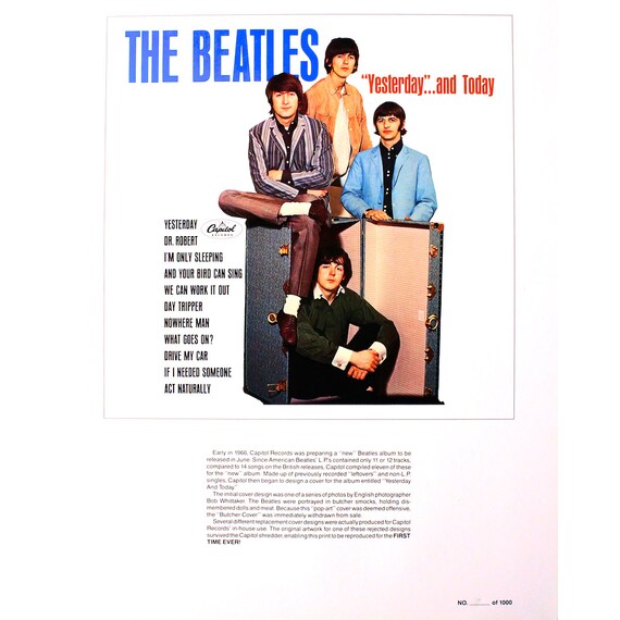 The Beatles Yesterday Today Limited Edition Lithograph Print - 