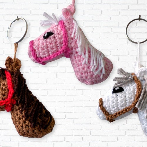 Pendant Keychain Crochet Horse Car Key Pendant Keychain Etsy