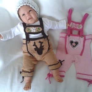 Tutorial Knitting and Crochet Baby pants, Lederhosen, bavarian style image 3