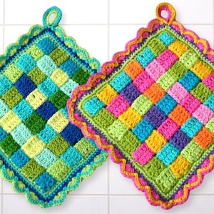 potholder crochet pattern, kitchen dekoration, DIY potholder, Crochet Tutorial Potholder image 1