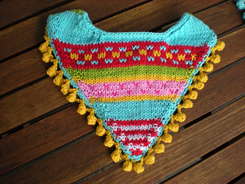 Baby Bib Neckerchief Knitting Pattern Bandana Etsy