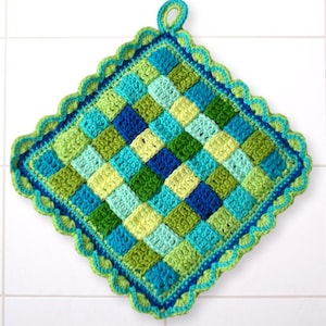 potholder crochet pattern, kitchen dekoration, DIY potholder, Crochet Tutorial Potholder image 3