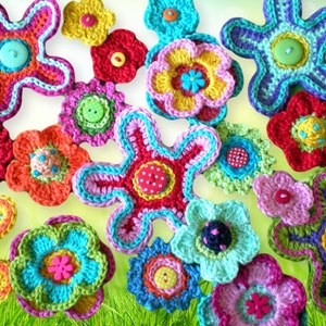 Crochet Pattern: Crochet Flower Pattern, Crochet Applique, Crochet Flower, Crochet Garland, Crochet Tutorial