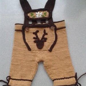 Tutorial Knitting and Crochet Baby pants, Lederhosen, bavarian style image 6