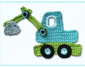 excavator crochet applique