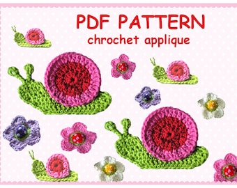 Pattern Chrochet Appliques snail