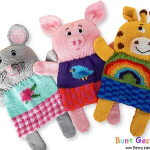 Savings package Baby Comforter "Best Buddies" Version 2 - Knitting pattern - mouse giraffe piggy