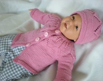 Knitting and Crochet Tutorial Raglan Jacket, Baby jacket, cap, hat, RVO,