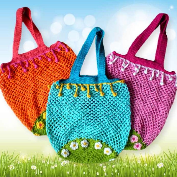 chrochet pattern net bag, summerbag, chrochet bag, shopping bag