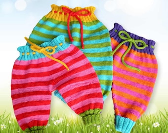 Baby pants knitting pattern 3 sizes