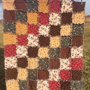 Flannel Rag Quilt Lap Twin Cabin in the Woods Lake Life Moda Flannel Handmade