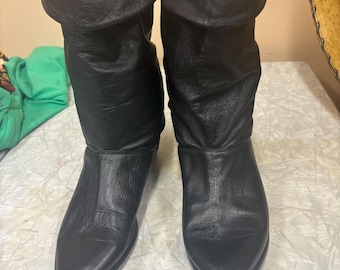 witchy pointy boots 90s pixie boots granny boots pointed ankle boots 8 vintage pirate boots cuffed vintage boots hair metal punk rock n roll