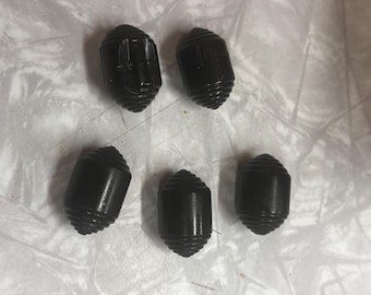 toggle black Bakelite buttons unique vintage lot of 5 geometric collectors lot