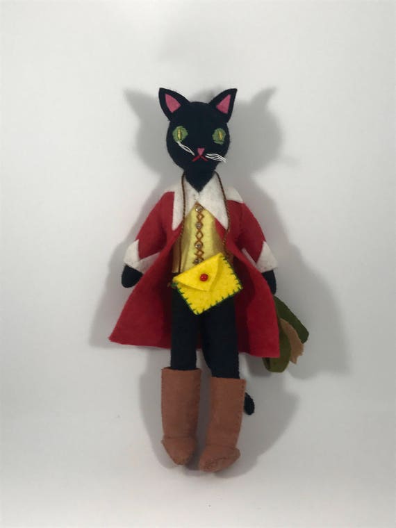 Baps Inspirowane Kot W Buty Wełny Czuł Lalka Rysunek Vintage Inspirowana Od Niemcy Książeczka Zabawka Czarny Kot Antropomorficzne Kitty W Ubrania Ar