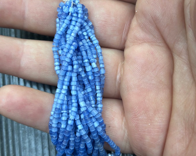 Antique Periwinkle Blue Color Tube Cut Satin Micro Beads 15 BPI Rare ...