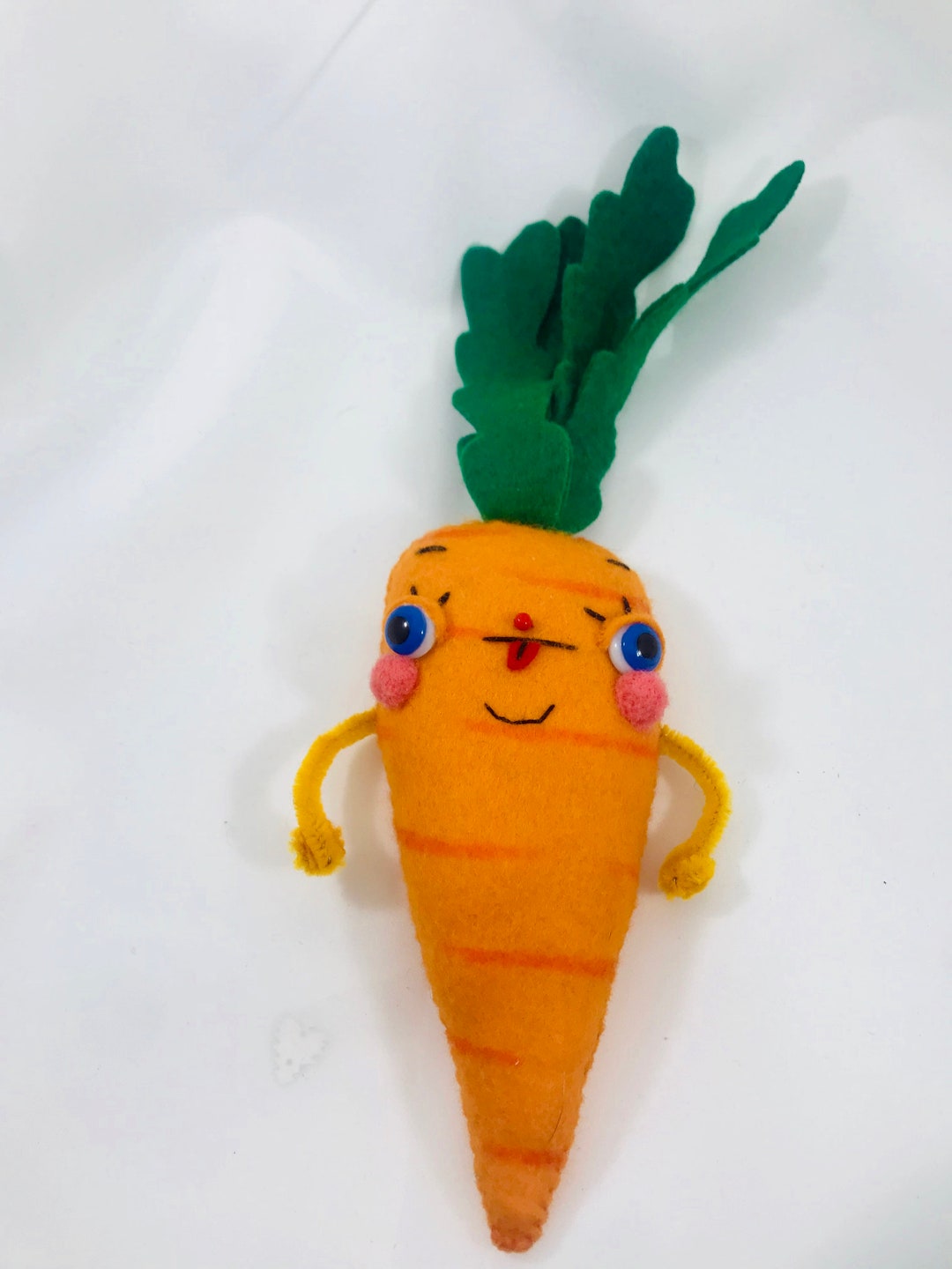 Carrot Plush Toy Vegetable Kid's Play Room Decor Stuffed Anthropomorphic Food Big Eyes Cartoon ...