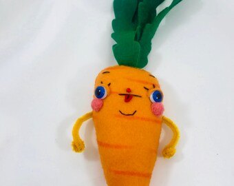 Carrot Plush Toy Vegetable Kid's Play Room Decor Stuffed Anthropomorphic Food Big Eyes Cartoon Style Art Children's Fun