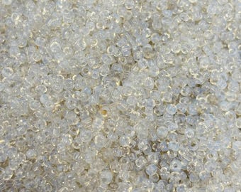 antique opaline seed beads 14 BPI French rare iridescent unique glow lot 100 years old clear opal