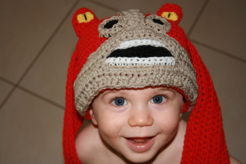 Colour Red Alien Any size Jar Jar Binks Star Wars /'Inspired/' Crochet Beanie Hat