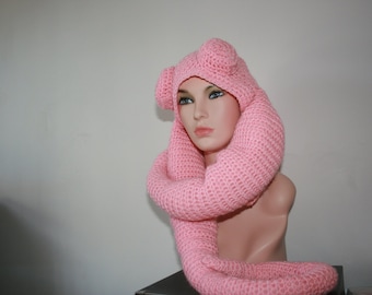 Star Wars Bib Fortuna Alien &#39;Inspired&#39; Crochet Hat. Togruta. Alien. Pink. Unique! Party! Halloween.