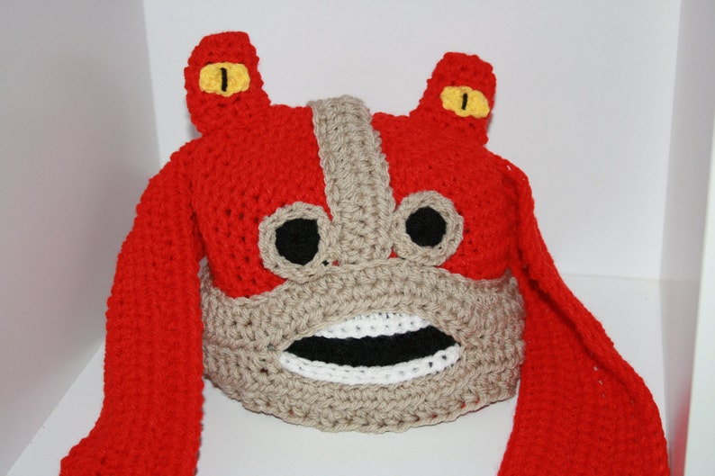 Colour Red Alien Any size Jar Jar Binks Star Wars /'Inspired/' Crochet Beanie Hat