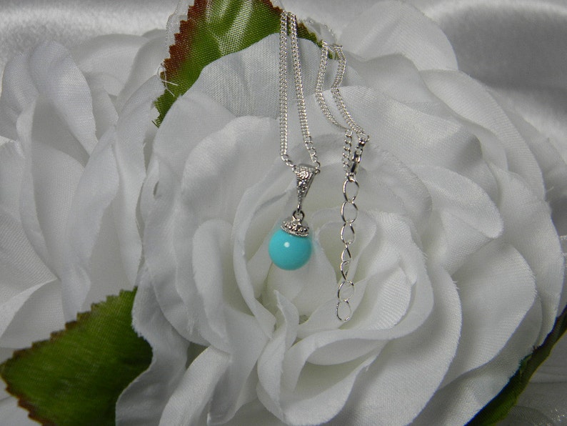 Blue Bridesmaid Pearl Necklace Gift Set Flower Girl Jewelry Pearl Bridal Earrings Necklace Set Bridesmaids Gift COLOR Options BME405