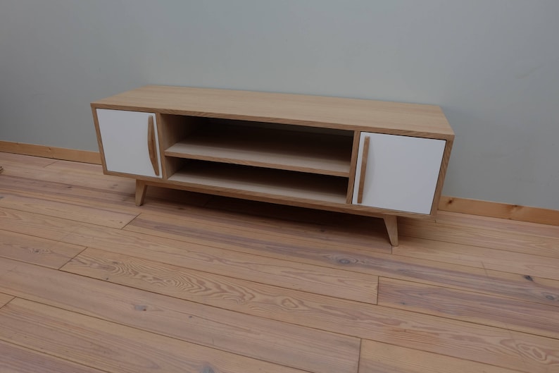 Made to Measure // Scandinavian Tv in Oak and White Etsy