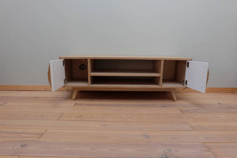 Made to Measure // Scandinavian Tv in Oak and White Etsy