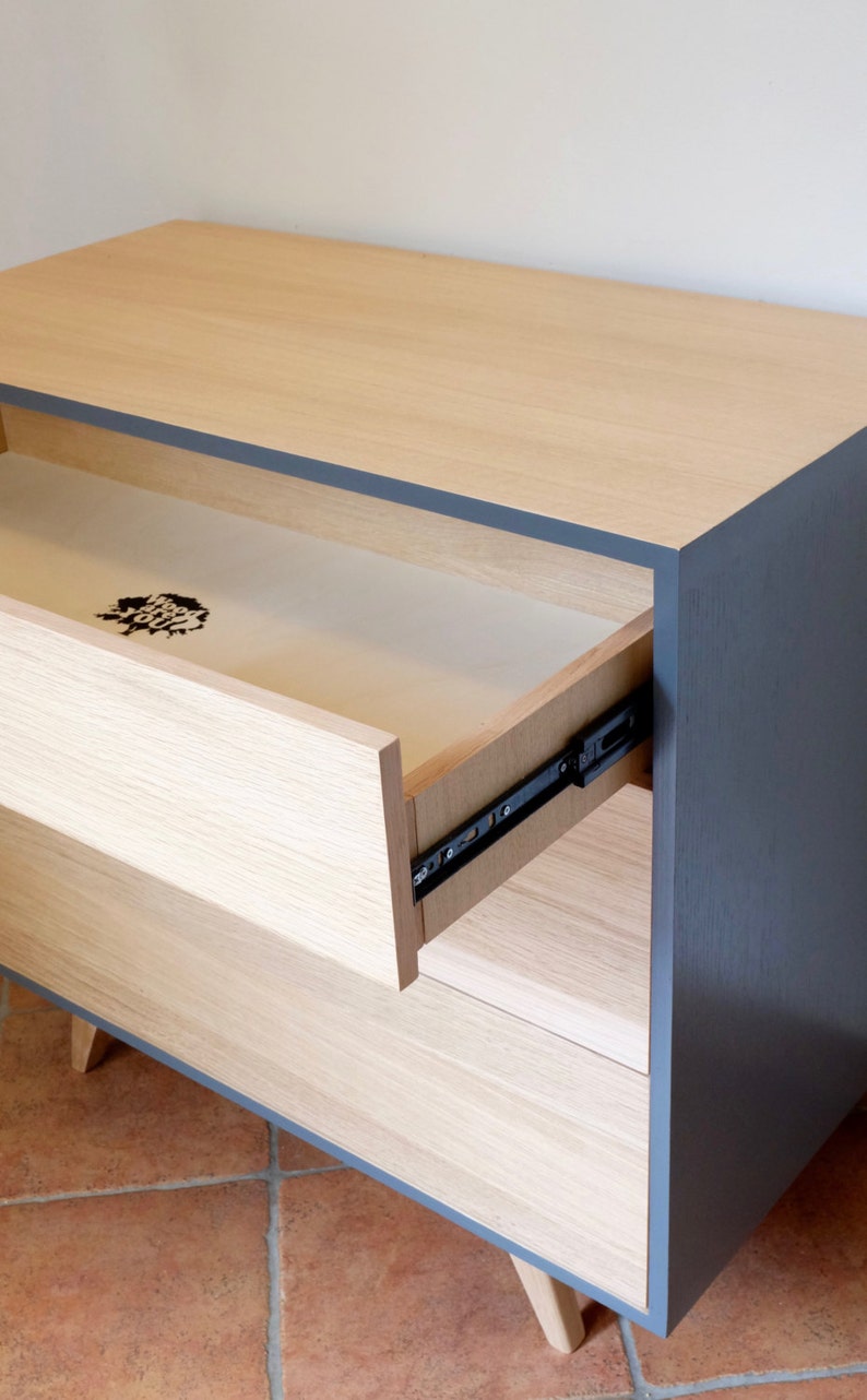 Made to Measure // Chest of Drawers Three Drawers Anthracite Gray and