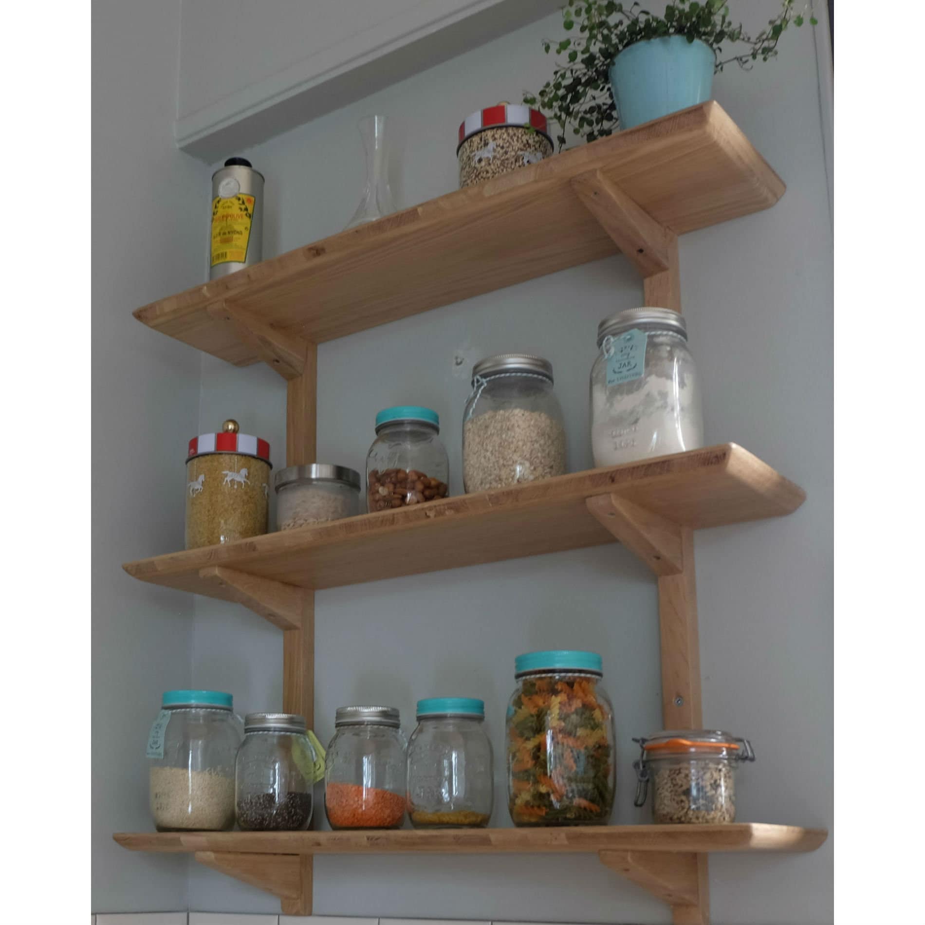 Etagères Murales Scandinave en Chêne Massif Création sur Mesure