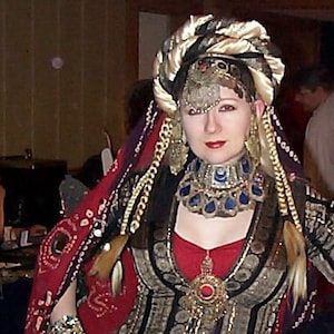 Custom Turban!  AngelDMort Tribal bellydance  pre-wrapped turban *in your colors* - easy on, easy off!
