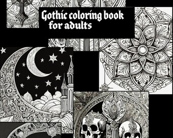 Dark Beauty Book Four  Adult gothic coloring book - 20 darkly beautiful images to sooth and distract