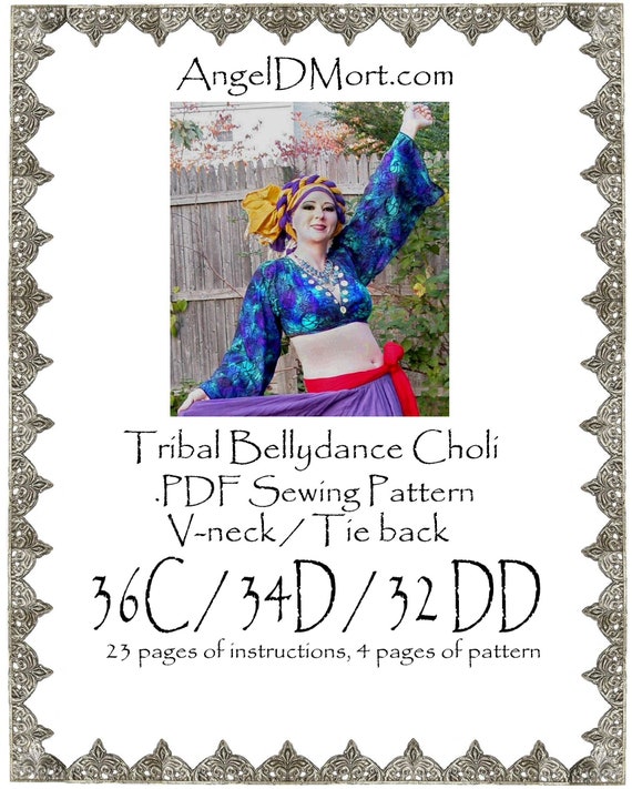 36C / 34D / 32DD Angeldmort Tribal Belly Dance V-neck Choli .PDF