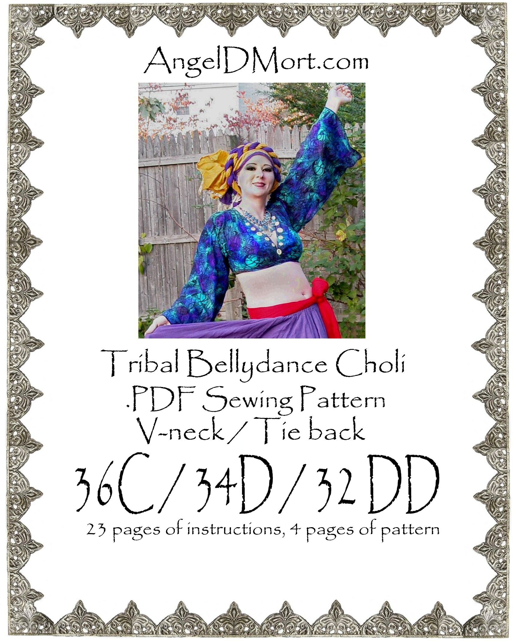 36C / 34D / 32DD Angeldmort Tribal Belly Dance V-neck Choli .PDF ...