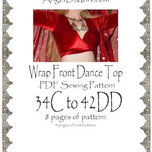 Medium AngelDMort Bellydance Tribal ATS Wrap Front Dance Shrug Top .PDF Pattern Instant Download & Instructions