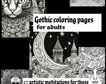 Dark Beauty Book Five  Adult gothic coloring book - 20 darkly beautiful images to sooth and distract