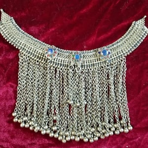 ETHNIC TRIBAL BANJARA Lapis Afghani kuchi waterfall choker Necklace  jewelry antique