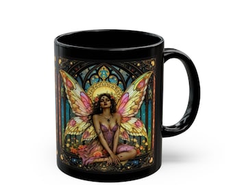 Mug, Gothic Stained glass fairy, Alternative: Coffee Cup, Tea Mug, Kitchen Decor, Unique Gift, Halloween Mug